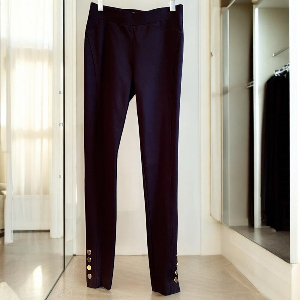 NEW Cache Brown Ponte Knit Equestrian Style Snap Cuff Riding Leggings  XS NWOT